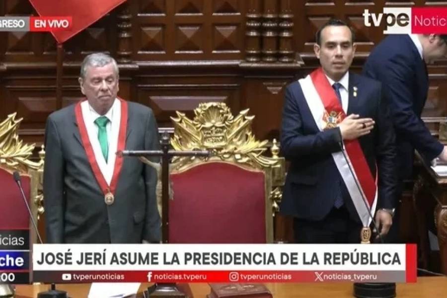 José Jerí asume como presidente interino de Perú tras la destitución exprés de Dina Boluarte