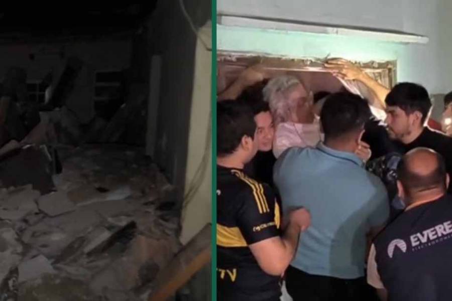 Salvados de milagro: Rescataron a dos personas tras el colapso de techo de una vivienda