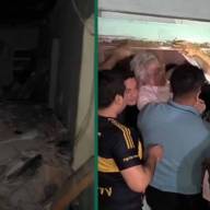 Salvados de milagro: Rescataron a dos personas tras el colapso de techo de una vivienda