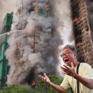 Impresionante incendio de tres edificios en Hong Kong dejó al menos cuatro muertos
