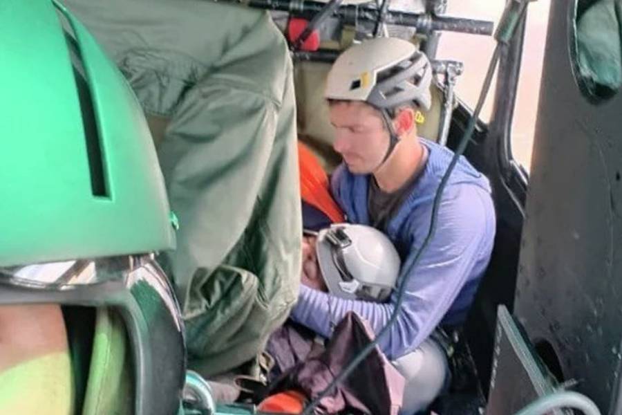 El Chaltén: un escalador con traumatismo de cráneo fue rescatado en helicóptero