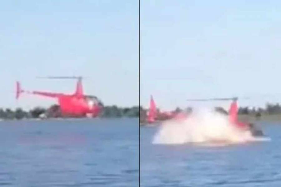 Impactante: un helicóptero cayó al río a la altura de Ramallo y hay al menos un muerto