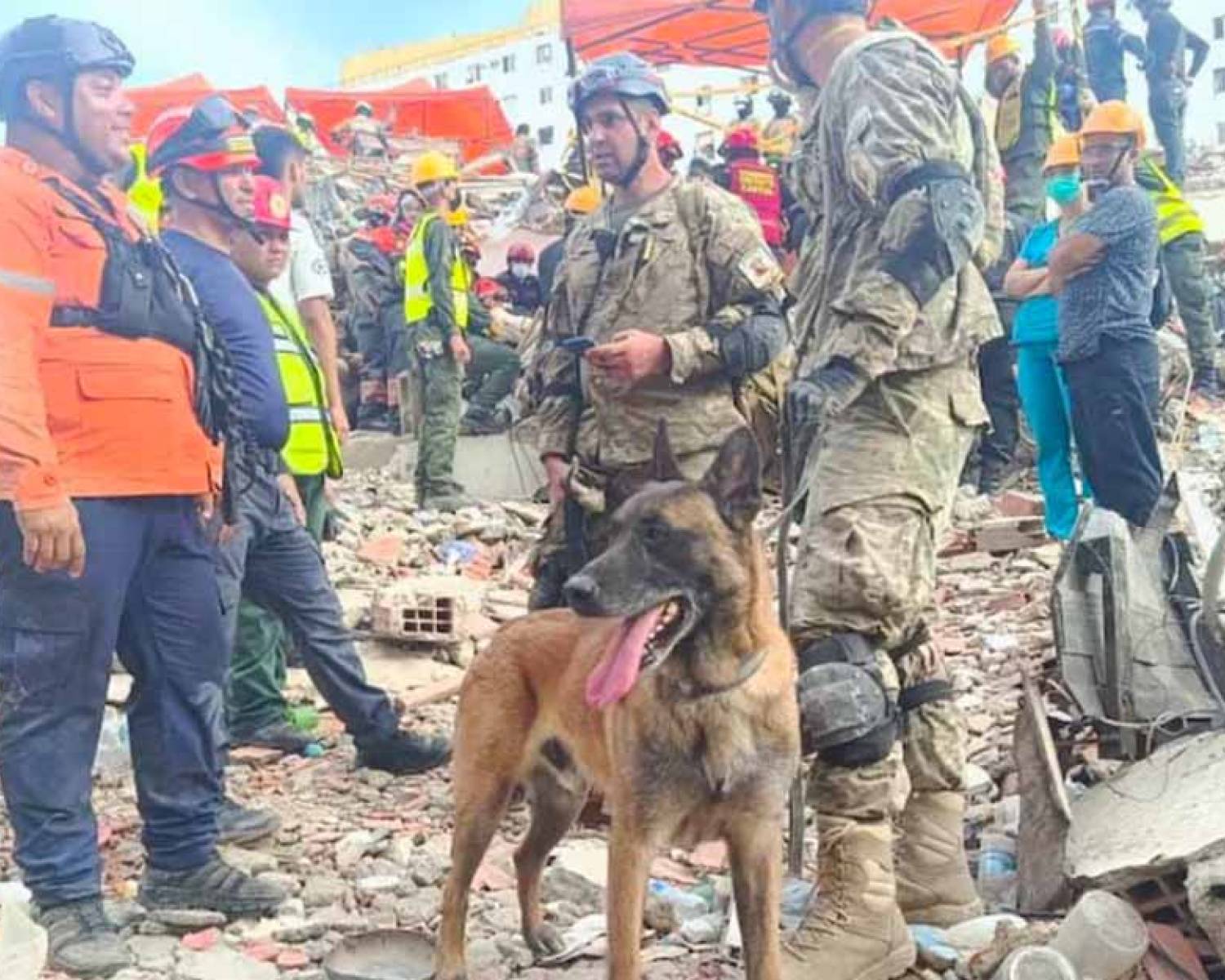 La misión humanitaria argentina rescató a dos menores de entre los escombros en Venezuela