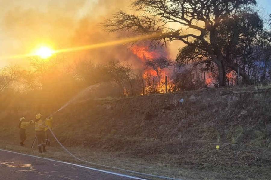 Corte de tránsito en Ruta 4 por intenso incendio
