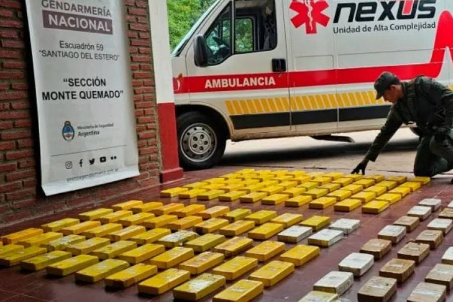 Santiago del Estero: incautaron 134 kilos de cocaína en una ambulancia
