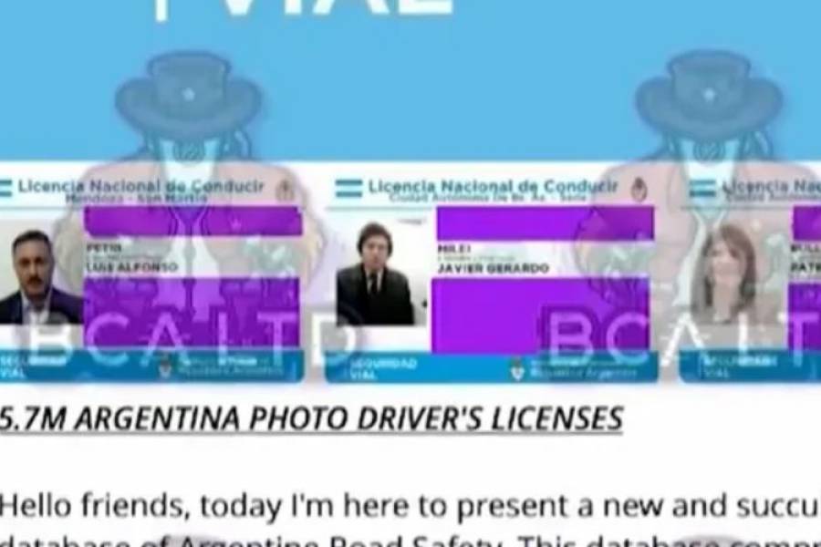 Robaron la base de datos de todas las licencias de conducir del país y expusieron el carnet de Milei como prueba